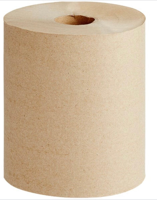 Brown Natural Paper Towel Hardwound - 12 Roll