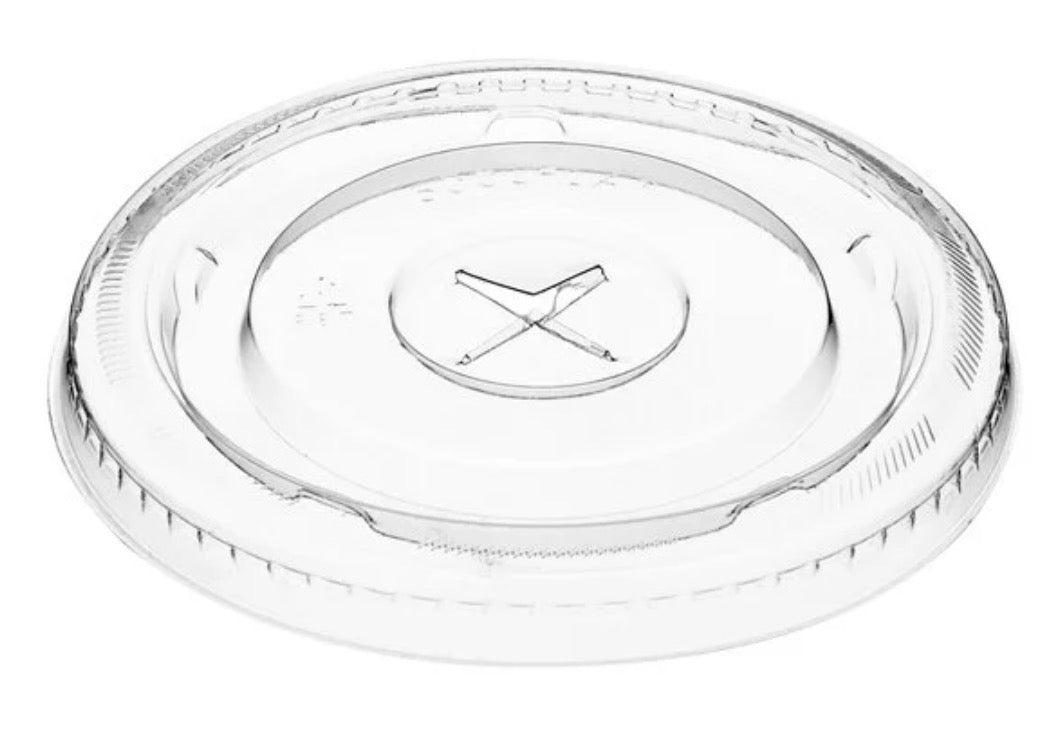 Clear Pet Flat Lid 16/20/24oz 98mm Straw Slot 1000count